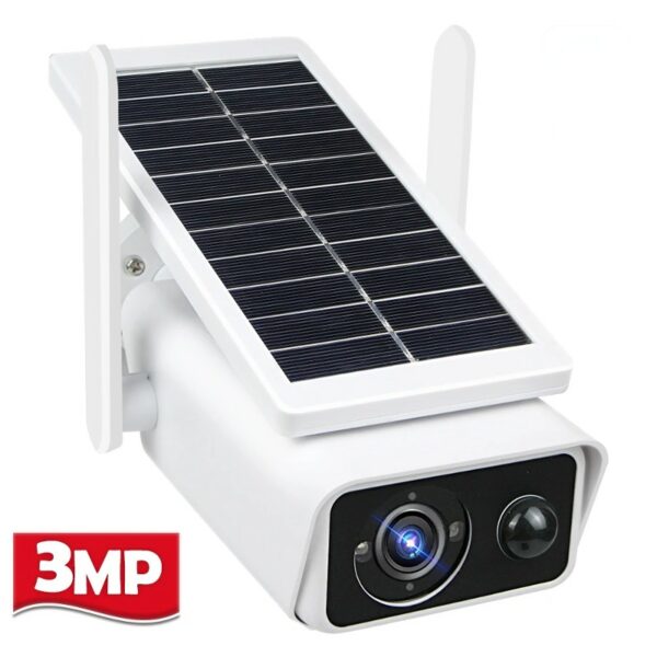 3MP HD WiFi Camera Outdoor Solar Panel Wireless Security Camera Battery Powered Waterproof IP66 PIR Motion
