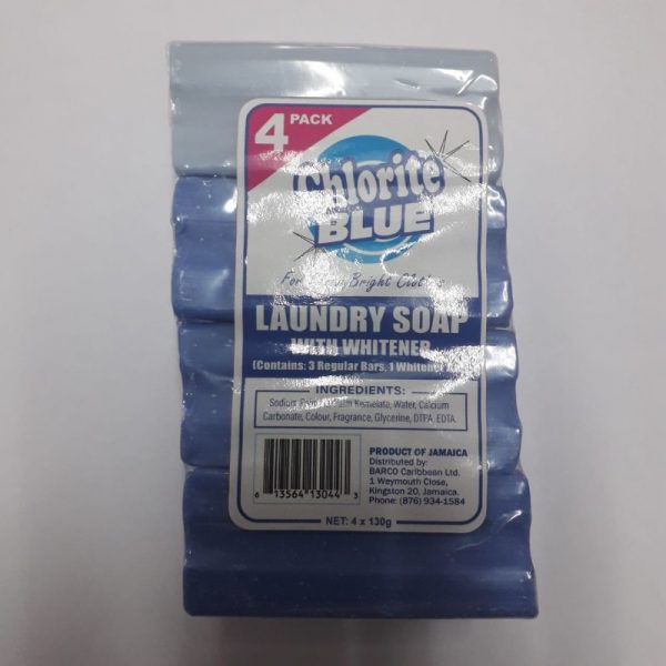 4 Pack Chlorite Blue Laundry Cake Soap with Whitener