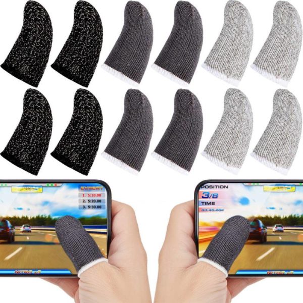 4 x Gaming Finger Thumb Sleeves – Anti Sweat Breathable for Mobile Phone Games G 1