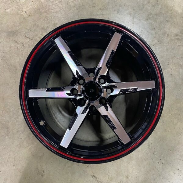 662 QC06 01 Gloss Black Machined with Red Line A