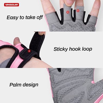 VINSGUIR Breathable Workout Gloves for Women, Weight Lifting Gloves for  Gym, Cycling, Exercise, Fitness and Training, with Excellent Grip and  Cushion Pads Pink Small