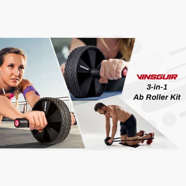 Ab Roller Wheel 3 in 1 Kit Set for Abs Workout Abdominal Core Strength Training 1