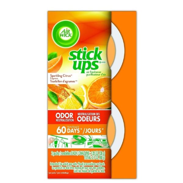 Air Wick Stick Ups Air Freshener 2 Pack Sparkling Citrus