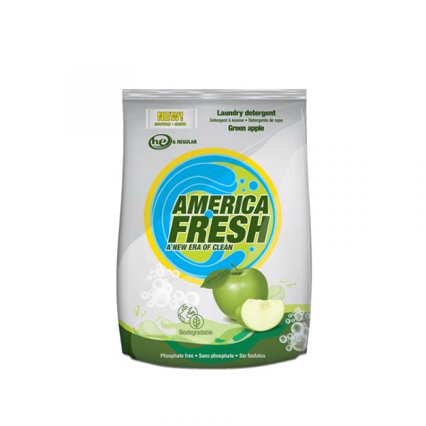 America Fresh Green Apple Fragrance Powder Laundry Detergent 1Kg