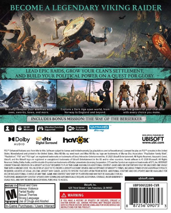 Assassins Creed Valhalla PlayStation 5 PS5 Standard Edition 1