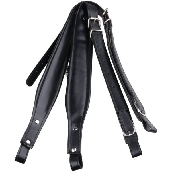 BQLZR Black Soft PU Leather Accordion Shoulder Harness Strap with Adjustable Buckles Pack of 2 1