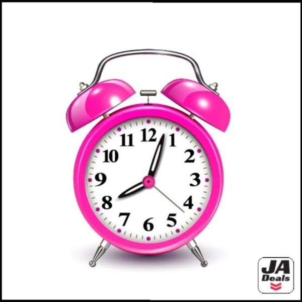 Baohui Twin Bell Plastic Analog Alarm Clock 620 Pink 1