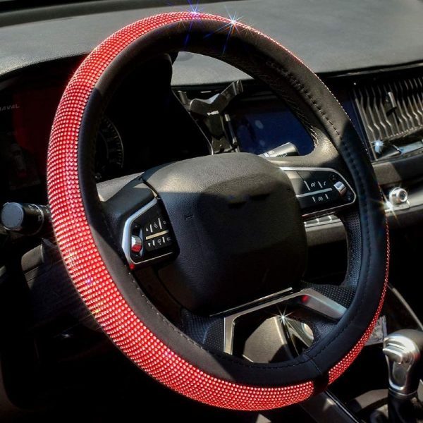 Blinging Steering Wheel Cover for Vehicle Car red