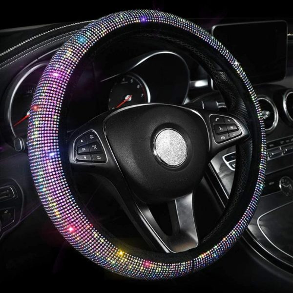 Blinging Steering Wheel Cover for Vehicle Car silver