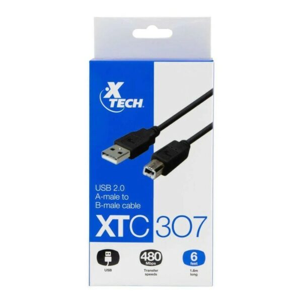 Cable USB 2 0 Macho A Macho B XTECH 6 pies XTC 307