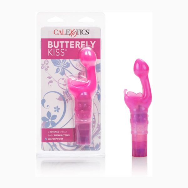 CalExotics Original Butterfly Kiss Vibrator Multi Speed Waterproof Clitoral G Spot Massager – Pink 2