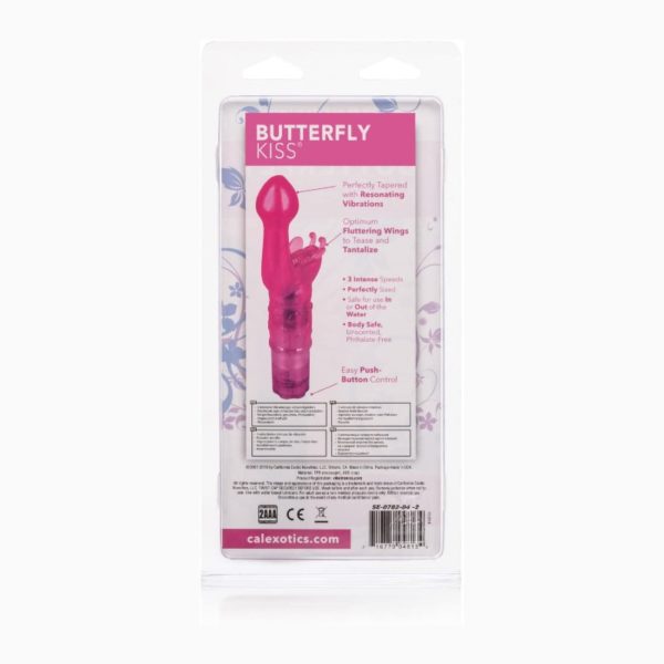CalExotics Original Butterfly Kiss Vibrator Multi Speed Waterproof Clitoral G Spot Massager – Pink 4