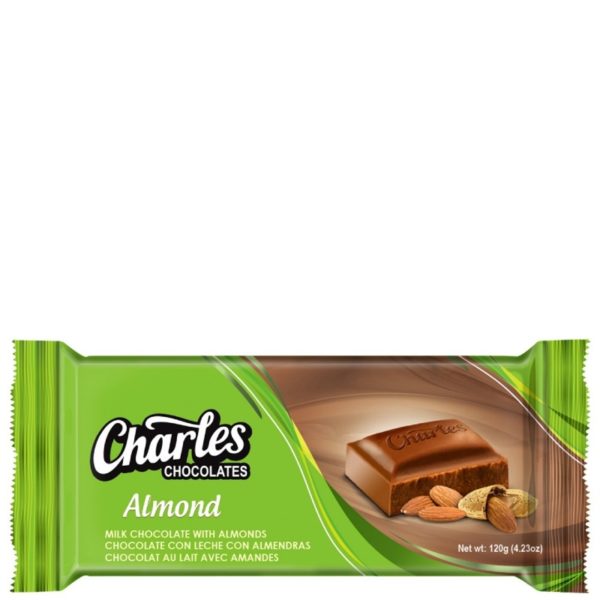 Charles Chocolate Milk Chocolate Bar 120g Almond 1