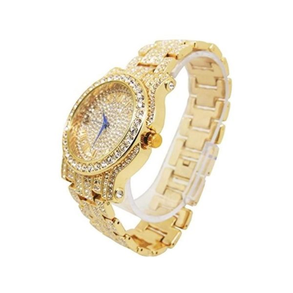 Charles Raymond Bling ed Out Gold Round Watch with Earrings Set L 0504 2