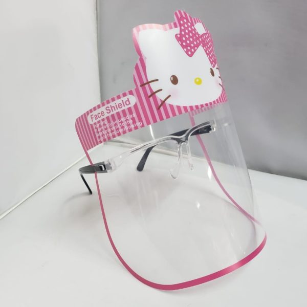 Childrens Face Shield with Glasses Hello Kitty