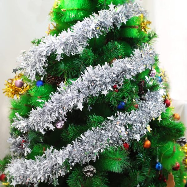 Christmas Metallic Twist Tinsel Garland for Tree Decoration display 1 1