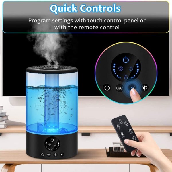 Cool Mist Ultrasonic 3 Liter Humidifier with Remote Control for Large Rooms 1