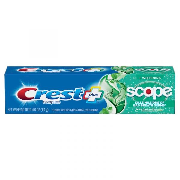 Crest Complete Plus Scope Whitening Fluoride Toothpaste 5.4 oz Minty Fresh Striped