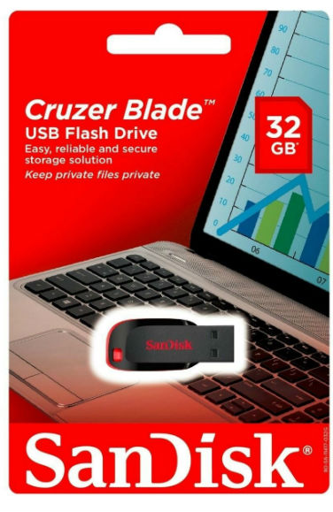 Sandisk Cruzer Blade USB 2.0 Thumb Flash Drive 8GB, 16GB, 32GB and