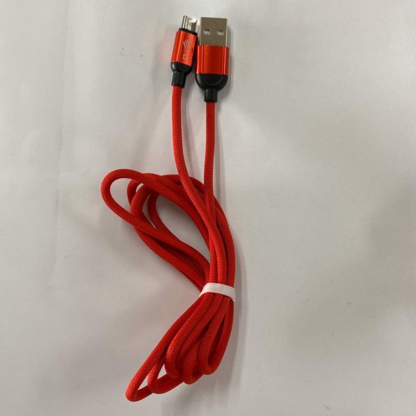 D. World Fast Charging 3A USB to MircoUSB Braided Wire Cable red