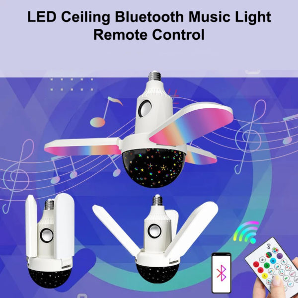 Deformation Music Lamp with LED Lighting amp Bluetooth Speaker Remote Control 50 60 Hz