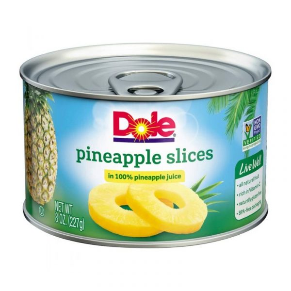 Dole Pineapple Slices in 100 Pineapple Juice 227g