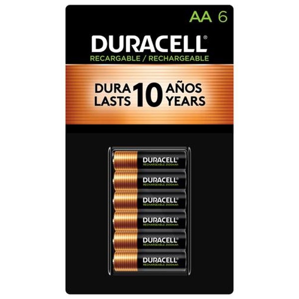 Duracell Rechargeable AA Batteries, 6 Count Pack, Double A Battery for Long-lasting  Power, All-Purpose Pre-Charged Battery for Household and Business Devices  for sale in Jamaica