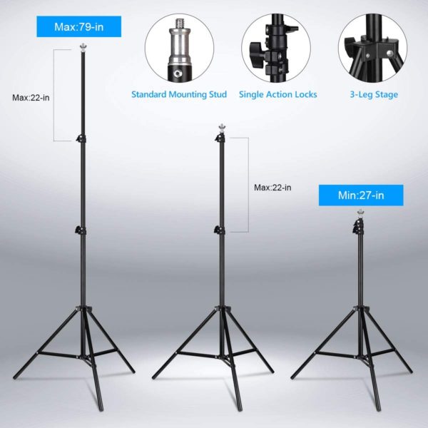 HPUSN Softbox Lighting Kit Professional Studio Photography Equipment Continuous Lighting with 2 85W 5400K E27 Bulbs and 2 Reflectors 50 x 70 cm length
