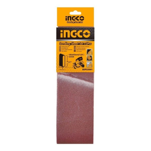 INGCO 2 Pcs Sanding Sheet Set BSP020801 1