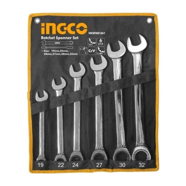 INGCO 6 Pcs Ratchet Spanner Set HKSPAR1061