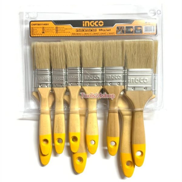 INGCO 9Pcs Paint Brush Set For Oil Based Paint CHPTB0114091