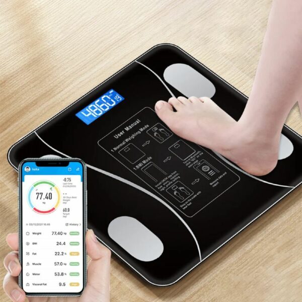 Intelligent Body Fat Scale Bluetooth Bathroom Scales LED Digital Smart Weight Scale Balance Body Composition Analyzer