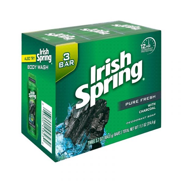 Irish Spring Deodorant Soap 3.7 Oz Pure Fresh 3