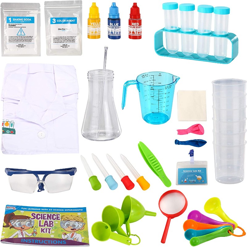  60 Science Experiment Kits with Lab Coat Scientist