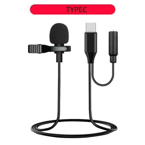 Lapel Lavalier Microphone For iPhone XS XR 11Pro Max Youtube Video Recording Mic type c