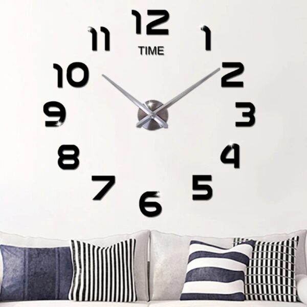 Large Digital Wall Clock Modern Design Silent Quartz Acrylic Self adhesive Wall Sticker 3D DIY Clock