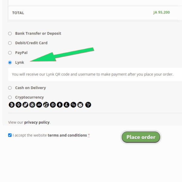 Lynk Payment on Checkout page