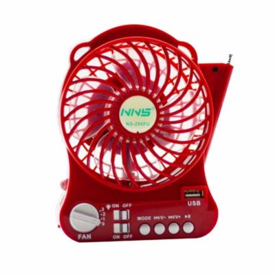 NNS Portable Rechargeable Mini Fan with FM Radio USB TF Music Player NS 296FU