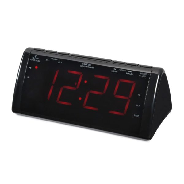 ONN Large Display Alarm Clock with FM Radio 1