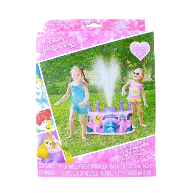 Kids Water Sprinkler Disney Princess Castle Inflatable Outdoor Play NEW 