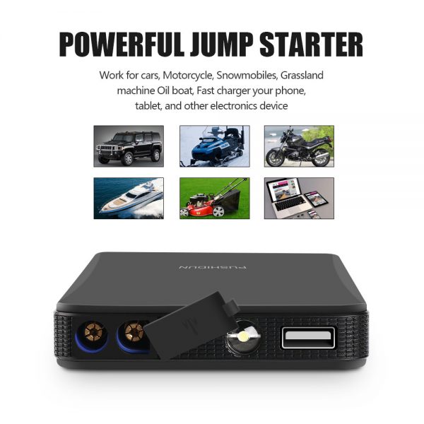 Pushidun Starter Booster Power Bank 400A Starting Device Portable Jump Starter With Ordinary Cable And Four 1