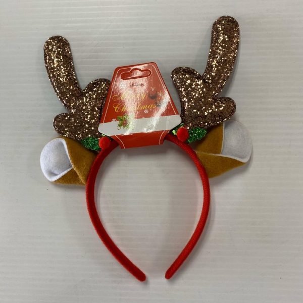 Reindeer Antlers Headband with Lighted Ear bronze