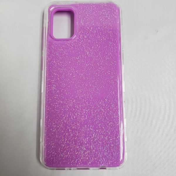 Samsung Galaxy A31s Female Slim Fit Shockproof Glitter Hard Silicone Phone Cover Case purple