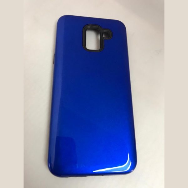 Samsung Galaxy J6 Case with Sheen Hard Plastic Rubber Material Dark Blue