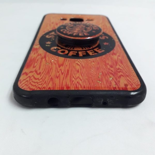 Samsung Galaxy J7 Shockwave Starbucks Coffee Inspired Phone Cover Case with Pop Socket Display 2