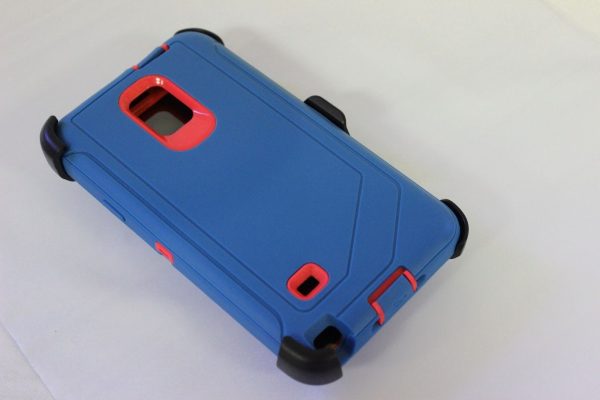 Samsung Galaxy Note 4 Defender Case blue pink