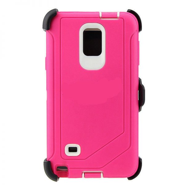 Samsung Galaxy Note 4 Defender Case pink white