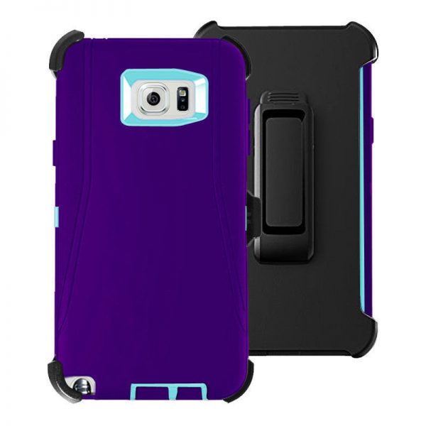 Samsung Galaxy Note 5 Defender Case purple light blue