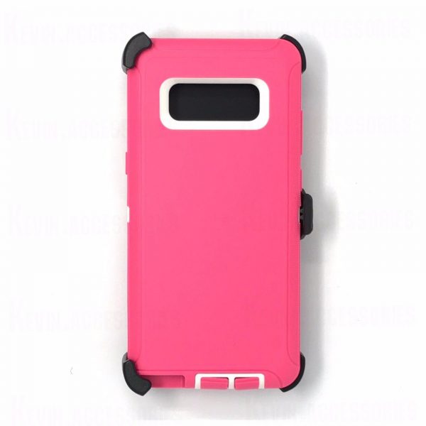 Samsung Galaxy Note 8 Defender Case pink white