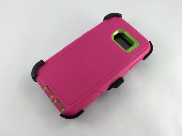 Samsung Galaxy S6 Defender Case pink lime